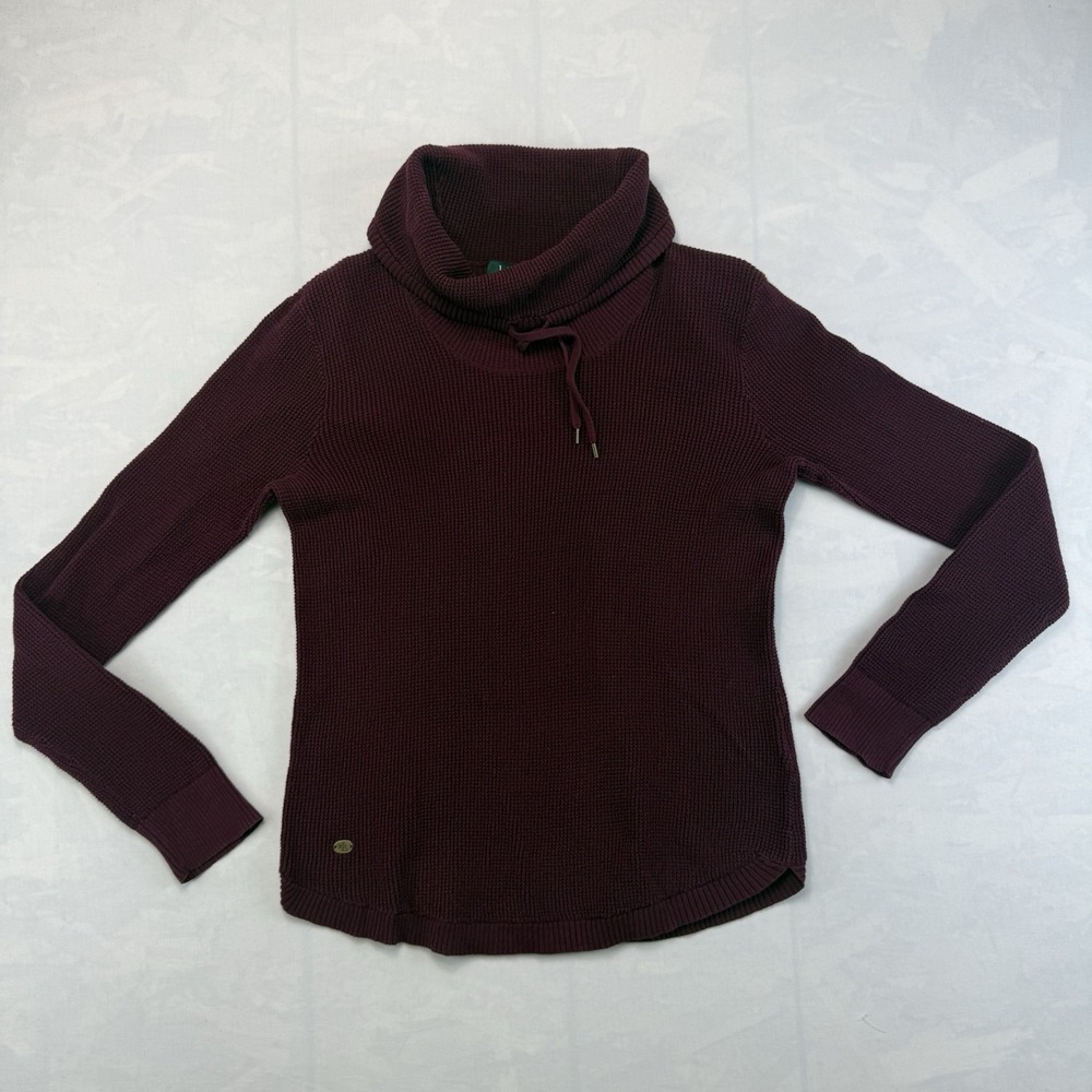 Lauren Ralph Lauren Womens M Cowl Neck Knit Sweater Burgundy Pullover